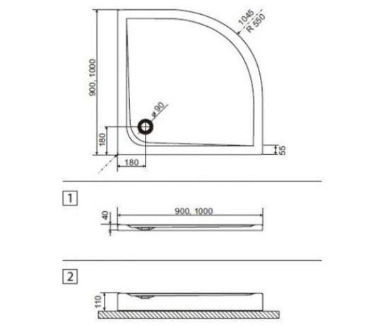 Душовий піддон Excellent Sense, 100х100 (BREX.SEN10WHC)