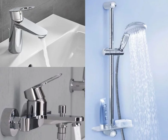 Комплект змішувачів 3 в 1 Grohe BauLoop, хром (UA123215M0)
