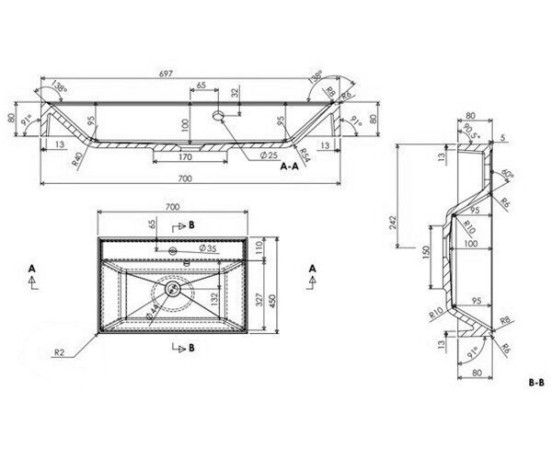 Умивальник підвісний Fancy Marble Signe, 70 (407101)