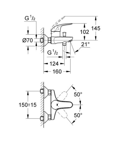Комплект змішувачів 3 в 1 Grohe Euroeco, хром (123226)