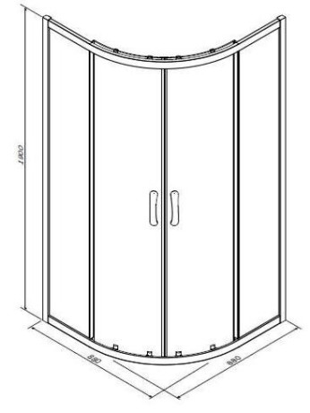 Душова кабіна AM.PM Bliss Round, 90x90 (W56G-301-090MT)