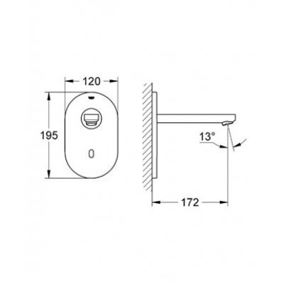 Змішувач для умивальника Grohe Eurosmart Cosmopolitan, інфрачервоний, хром (36335SD0)