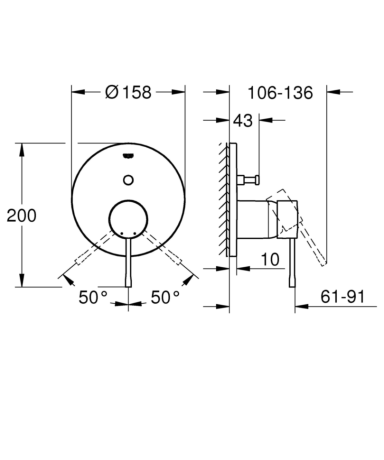 Смеситель для ванны Grohe Essence, однорычажный, хром (24058001)