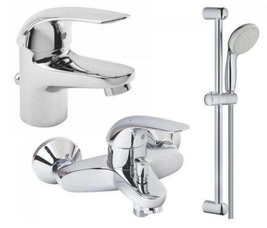 Комплект змішувачів 3 в 1 Grohe Euroeco, хром (123226S)