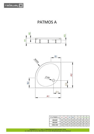 Душовий піддон Radaway Patmos A, 100x100 (4S11155-03)