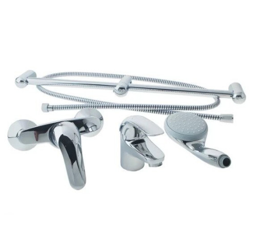 Комплект змішувачів 3 в 1 Grohe Euroeco, хром (123232)