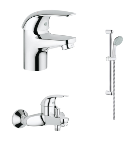 Комплект змішувачів 3 в 1 Grohe Euroeco, хром (124428)