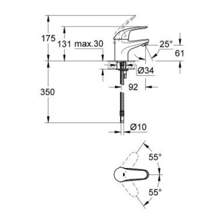 Комплект змішувачів 3 в 1 Grohe Euroeco, хром (124428)