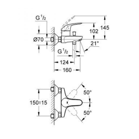 Комплект змішувачів 3 в 1 Grohe Euroeco, хром (124428)