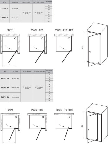 Душові двері Ravak Pivot PDOP1-90 (03G70101Z1)