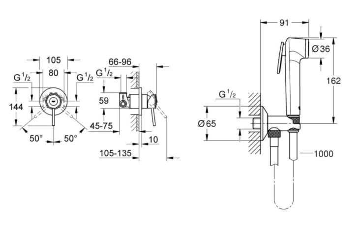 Гігієнічний душ Grohe BauClassic (UA2904800S)