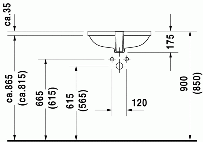 Умивальник врізний Duravit D-Code, 53 (338490000)