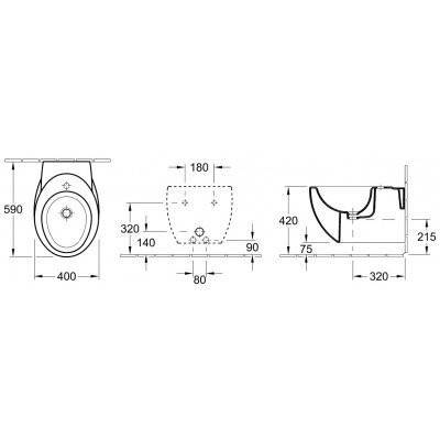 Біде підвісне Villeroy&Boch Aveo (741100R2)