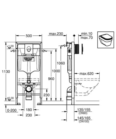 Інсталяція для унітазу Grohe Rapid SL (38721001)