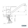 Змішувач для кухні Cosh, одноважільний, хром (COSHCRMS01002M)