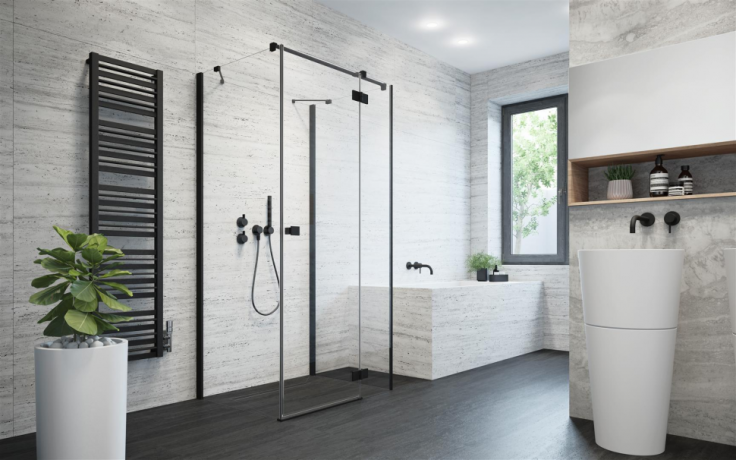Душова кабіна Radaway Essenza New Black KDJ+S, права, 90x90 (385020-54-01R)
