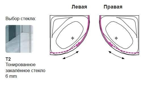 Шторка для ванни Balteco Linea, 155x153 (LINEA)