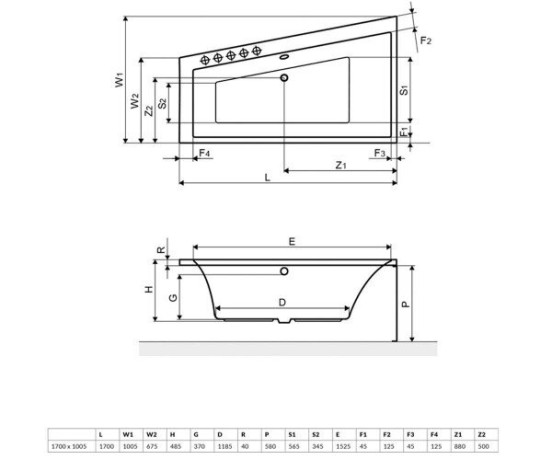 Ванна акрилова Excellent Sfera, права, 170x100 (WAEX.SFP17WH)