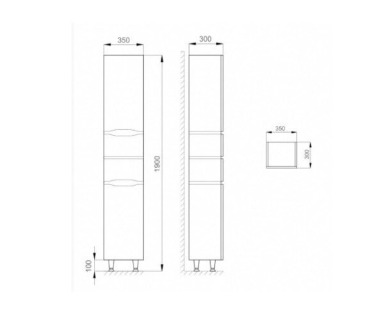 Пенал у ванну Sanwerk Alessa, 35 (MV0000134)