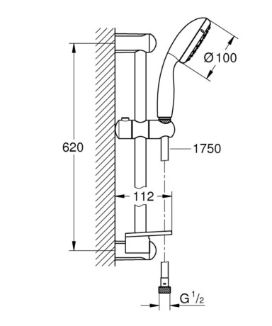 Комплект змішувачів 3 в 1 Grohe Eurosmart Cosmopolitan, хром (UA126112M0)