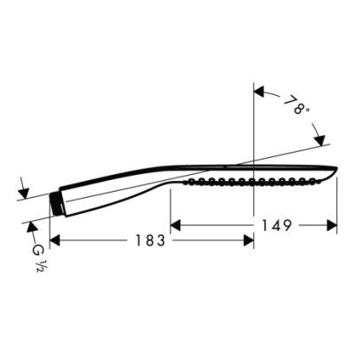 Ручний душ Hansgrohe PuraVida 120 Ecosmart 1jet (28568000)