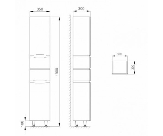Пенал у ванну Sanwerk Alessa, 35 (MV0000349)