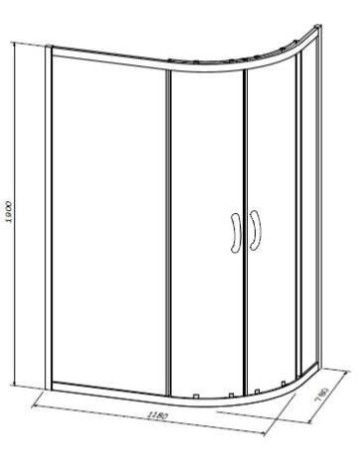 Душевая кабина AM.PM Bliss Twin Slide, левая, 120x80 (W56G-302U120MT)