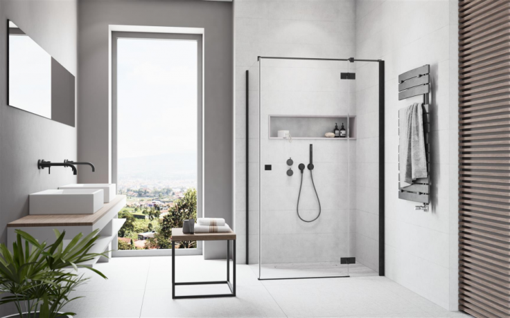 Душова кабіна Radaway Essenza New Black KDJ, ліва, 80x80 (385043-54-01L)