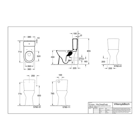 Унітаз компакт Villeroy&Boch O.Novo Vita (4620R0R1)