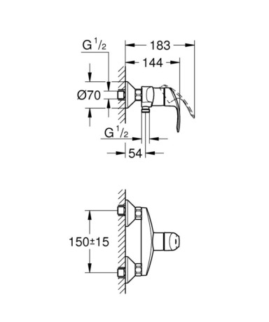 Комплект змішувачів 3 в 1 Grohe Eurosmart, хром (UA123244M0)