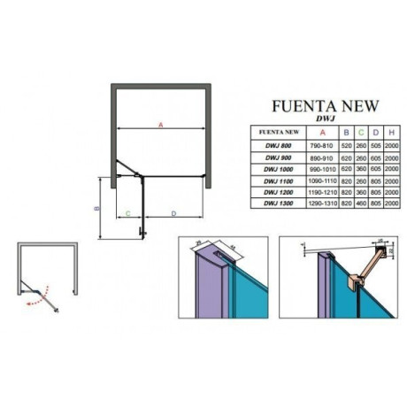 Душевые двери Radaway Fuenta New DWJ 80L, левые (384012-01-01L)