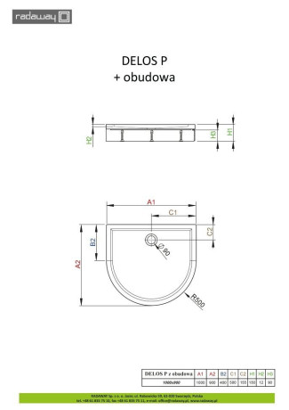 Душевой поддон Radaway Delos P, 100x90 (4Z19150-03N)
