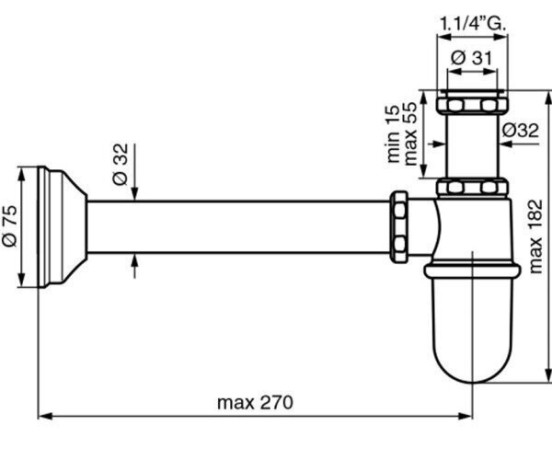 Сифон для умивальника Emmevi (CO6615BR)