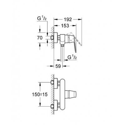 Cмеситель для душа Grohe Eurosmart Cosmopolitan, однорычажный, хром (32837000)