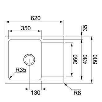Кухонна мийка гранітна Franke OID 611, 62x50, чорний (114.0498.008)