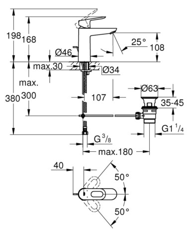 Комплект змішувачів 3 в 1 Grohe Grohtherm 800, хром (UA34550TM0)