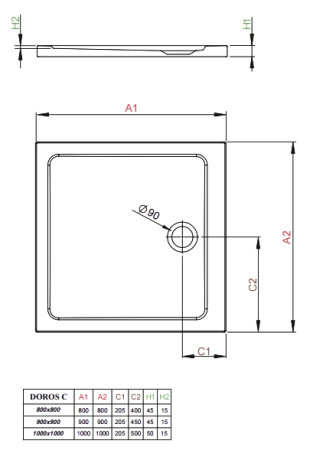 Душовий піддон Radaway Doros C Compact, 80x80 (SDRC8080-05)