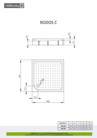 Душевой поддон Radaway Rodos Compact, 80x80 (4K88155-04)