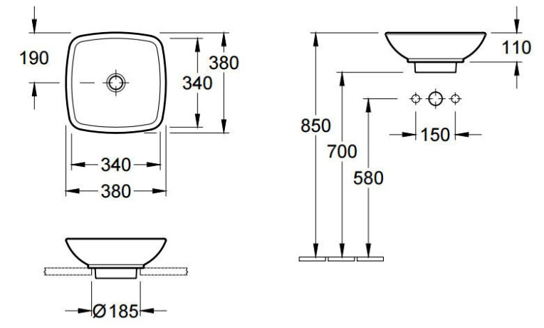 Умивальник накладний Villeroy&Boch Loop&Friends, 38 (51490001)