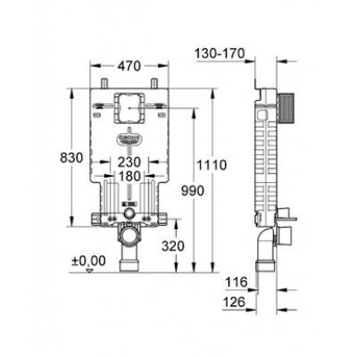 Інсталяція для унітазу Grohe Uniset (38643001)