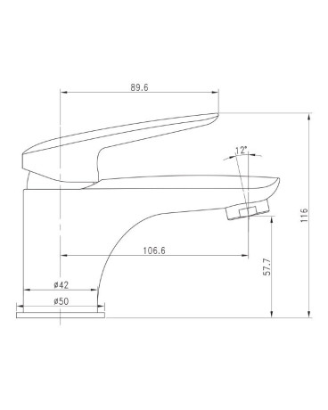 Cмеситель для умывальника Imprese Praha, однорычажный, хром (05030 NEW)