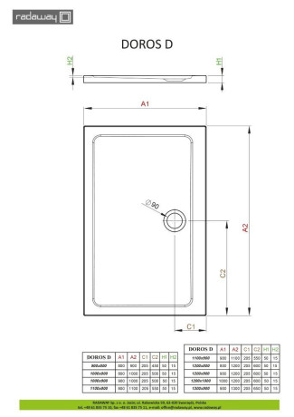 Душовий піддон Radaway Doros D Compact, 120x100 (SDRD1210-05)