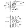 Cмеситель для душа Grohe Eurostyle, однорычажный, белый (33590LS3)