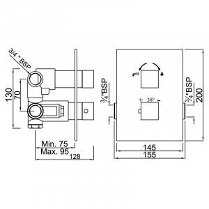 Термостат Jaquar Kubix Prime, хром (KUB-CHR-35671F)