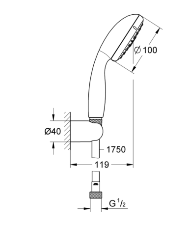 Душевой гарнитур Grohe Tempesta (27849001)
