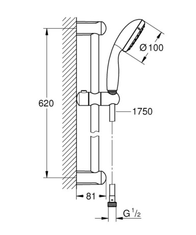Душевой гарнитур Grohe Tempesta New (27853001)