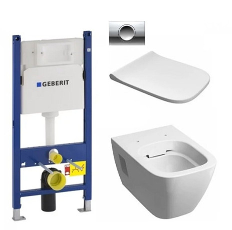 Комплект: Унитаз Kolo Modo + Инсталляция Geberit Duofix + Крышка + Клавиша Delta 11 (L33120000+458.126.00.1+L30112000+115.120.21.1)