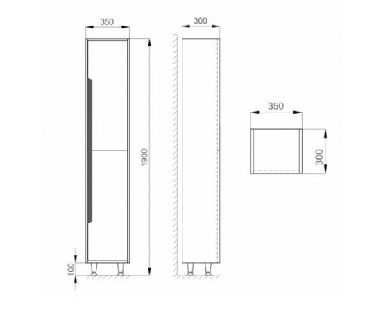 Пенал в ванную Sanwerk Greta, 35 (MV0000304)