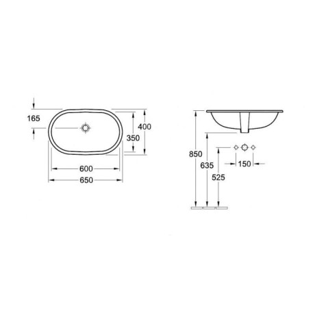 Умивальник врізний Villeroy&Boch O.Novo, 60 (41626001)