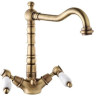 Cмеситель для умывальника Emmevi Deco Ceramica, двухвентильный, бронза (BR121613)